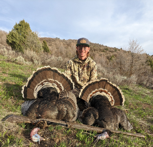 Had so much gear needed to hike back later to retrieve gobblers and found unexpected antler! scored on turkey double