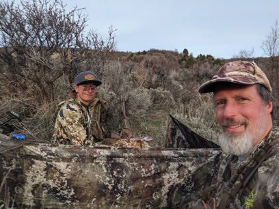 Decoy set and ground blind all ready to go turkey hunting ground blind