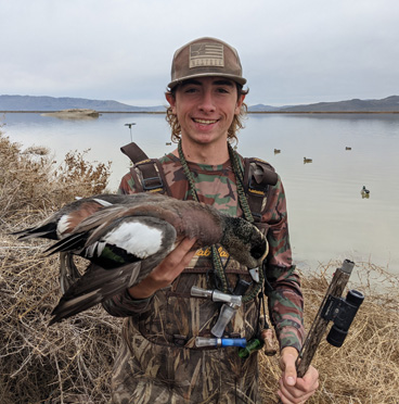 Carson’s 1st wigeon came bombing in first wigeon duck