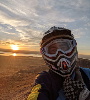 Having a great time out riding riding motorcycle before the hunt