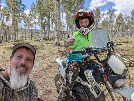 With grandson riding motorcycles and 4 wheelers as Carson hunted riding motorcycles while hunting