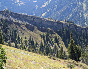 Not easy getting off the cliff -- tracking underway rugged cliff