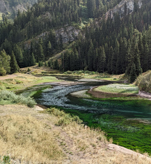 Lots of water to start the hike Wyoming deer hunt backpacking river