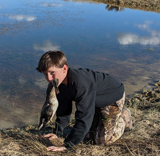 Lucky to have our retriever along duck retriever
