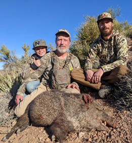 Able to connect just before he disappeared javelina hunting, boar collared peccary