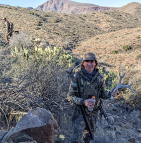 Carson came across only shed during the hunt 4 point mule deer antler shed