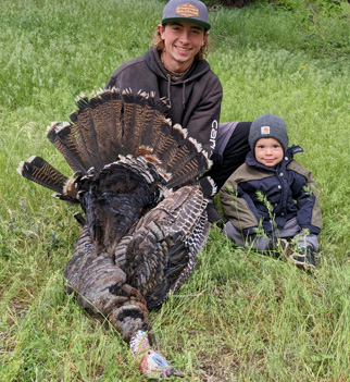 Uncle Carson with Cooper and their Utah turkey Carson and Cooper with Utah turkey