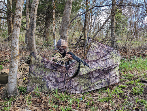 Daxton's view from behind our portable blind Portable turkey blind