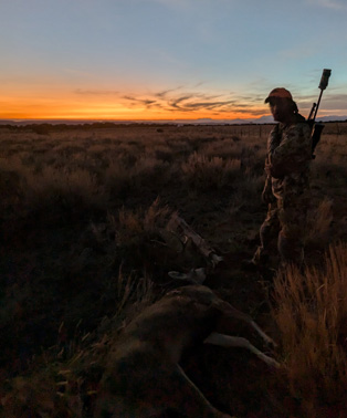 Just walking up on his buck big buck down