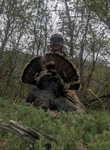 Tom came in almost too close, but got it done Merriam's turkey