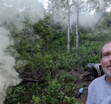 Honey burn smoke wafting nicely bear honey burn smoke