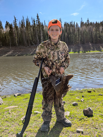 Daxton doing some mid-day duck hunting spike elk hunt mallard ducks