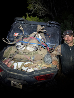 Our side-by-side is loaded down side-by-side loaded with deer and gear