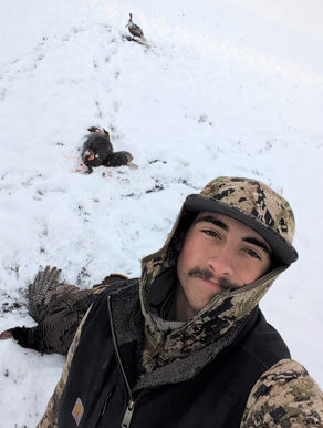 Turkey double two turkeys in the snow