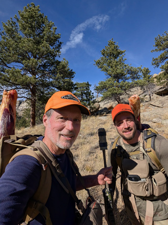 Greg's happy to have had Jordan's help i went hunting packing out bull elk