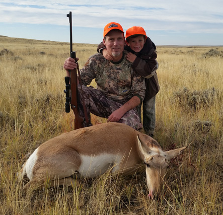 With my grandson, enjoying the outing hunting antelope in Wyoming, iwenthunting