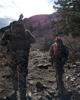 Got our packs, heading to the high country hiking to the high country deer hunting