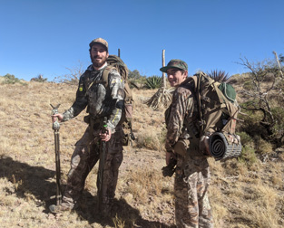 The boys loaded up and packing out packing out Coues deer buck