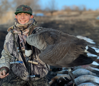 Soloed on his first banded bird first banded goose , i went hunting geese