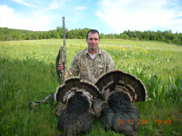 Turkey double! merriam's turkey double, long beard